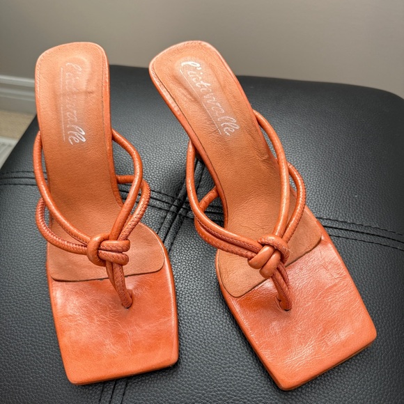 L'INTERVALLE Terracotta Strappy Heels - Picture 8 of 12